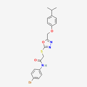 molecular formula C20H20BrN3O3S B4707140 N-(4-bromophenyl)-2-[(5-{[4-(propan-2-yl)phenoxy]methyl}-1,3,4-oxadiazol-2-yl)sulfanyl]acetamide 