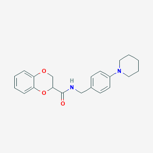 molecular formula C21H24N2O3 B4707171 N-[4-(1-piperidinyl)benzyl]-2,3-dihydro-1,4-benzodioxine-2-carboxamide 
