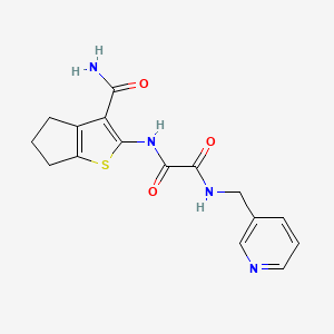 molecular formula C16H16N4O3S B4707224 N-[3-(aminocarbonyl)-5,6-dihydro-4H-cyclopenta[b]thien-2-yl]-N'-(3-pyridinylmethyl)ethanediamide 