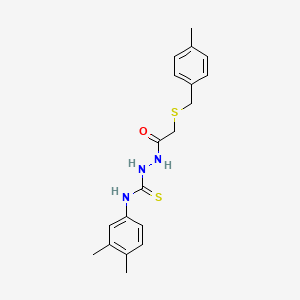 molecular formula C19H23N3OS2 B4707273 N-(3,4-dimethylphenyl)-2-{[(4-methylbenzyl)thio]acetyl}hydrazinecarbothioamide 