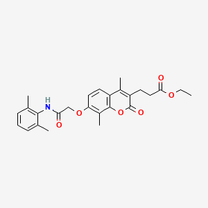 molecular formula C26H29NO6 B4707276 ETHYL 3-(7-{[(2,6-DIMETHYLPHENYL)CARBAMOYL]METHOXY}-4,8-DIMETHYL-2-OXO-2H-CHROMEN-3-YL)PROPANOATE 