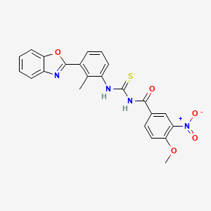 molecular formula C23H18N4O5S B4707287 N-[[3-(1,3-benzoxazol-2-yl)-2-methylphenyl]carbamothioyl]-4-methoxy-3-nitrobenzamide 