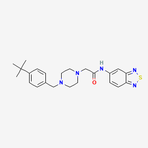 molecular formula C23H29N5OS B4707320 N-(2,1,3-BENZOTHIADIAZOL-5-YL)-2-{4-[4-(2-METHYL-2-PROPANYL)BENZYL]-1-PIPERAZINYL}ACETAMIDE 
