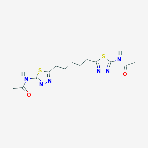 molecular formula C13H18N6O2S2 B470736 N-(5-{5-[5-(acetylamino)-1,3,4-thiadiazol-2-yl]pentyl}-1,3,4-thiadiazol-2-yl)acetamide CAS No. 666208-61-3