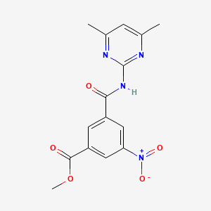 molecular formula C15H14N4O5 B4707446 methyl 3-{[(4,6-dimethyl-2-pyrimidinyl)amino]carbonyl}-5-nitrobenzoate 