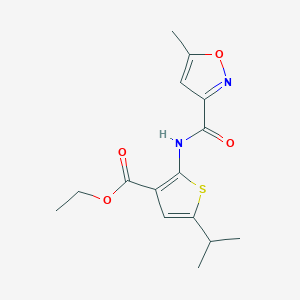 molecular formula C15H18N2O4S B4707524 ethyl 5-isopropyl-2-{[(5-methyl-3-isoxazolyl)carbonyl]amino}-3-thiophenecarboxylate 