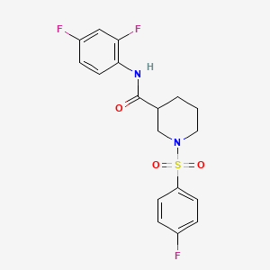 molecular formula C18H17F3N2O3S B4707551 N-(2,4-difluorophenyl)-1-((4-fluorophenyl)sulfonyl)piperidine-3-carboxamide 
