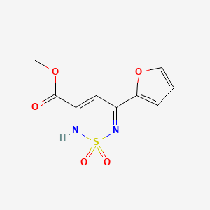molecular formula C9H8N2O5S B4707576 methyl 5-(2-furyl)-2H-1,2,6-thiadiazine-3-carboxylate 1,1-dioxide 