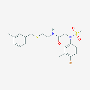 molecular formula C20H25BrN2O3S2 B4707584 N~2~-(4-bromo-3-methylphenyl)-N~1~-{2-[(3-methylbenzyl)thio]ethyl}-N~2~-(methylsulfonyl)glycinamide 