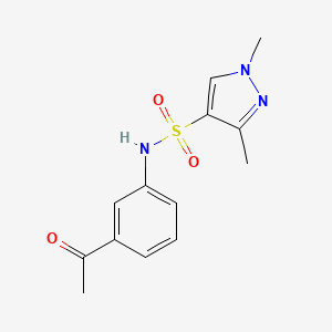 molecular formula C13H15N3O3S B4707601 N-(3-ACETYLPHENYL)-13-DIMETHYL-1H-PYRAZOLE-4-SULFONAMIDE 