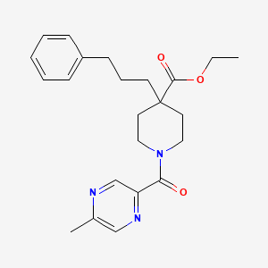 molecular formula C23H29N3O3 B4707639 ethyl 1-[(5-methyl-2-pyrazinyl)carbonyl]-4-(3-phenylpropyl)-4-piperidinecarboxylate 
