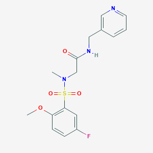 molecular formula C16H18FN3O4S B4707708 2-(N-METHYL5-FLUORO-2-METHOXYBENZENESULFONAMIDO)-N-[(PYRIDIN-3-YL)METHYL]ACETAMIDE 