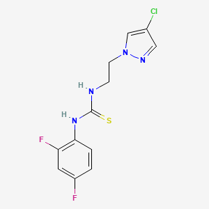 molecular formula C12H11ClF2N4S B4707723 N-[2-(4-chloro-1H-pyrazol-1-yl)ethyl]-N'-(2,4-difluorophenyl)thiourea 