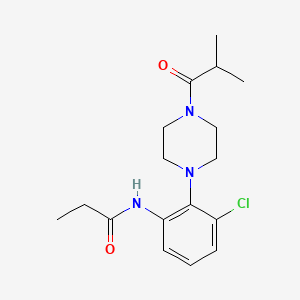 molecular formula C17H24ClN3O2 B4707749 N-[3-chloro-2-(4-isobutyryl-1-piperazinyl)phenyl]propanamide 