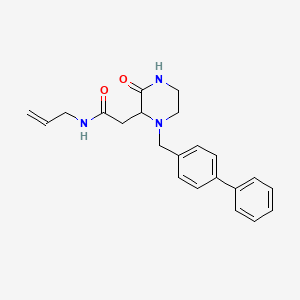 molecular formula C22H25N3O2 B4707811 N-allyl-2-[1-(4-biphenylylmethyl)-3-oxo-2-piperazinyl]acetamide 