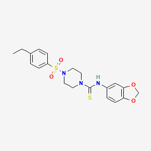 molecular formula C20H23N3O4S2 B4707816 N-1,3-benzodioxol-5-yl-4-[(4-ethylphenyl)sulfonyl]-1-piperazinecarbothioamide 
