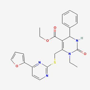 molecular formula C24H24N4O4S B4707817 ETHYL 1-ETHYL-6-({[4-(2-FURYL)-2-PYRIMIDINYL]SULFANYL}METHYL)-2-OXO-4-PHENYL-1,2,3,4-TETRAHYDRO-5-PYRIMIDINECARBOXYLATE 