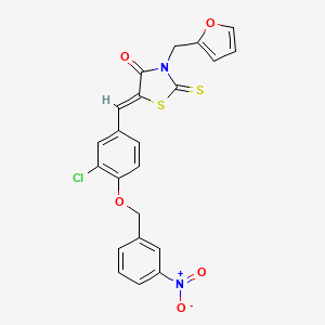 molecular formula C22H15ClN2O5S2 B4707881 5-{3-chloro-4-[(3-nitrobenzyl)oxy]benzylidene}-3-(2-furylmethyl)-2-thioxo-1,3-thiazolidin-4-one 