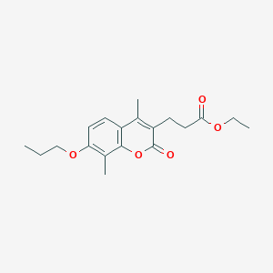 molecular formula C19H24O5 B4707899 ethyl 3-(4,8-dimethyl-2-oxo-7-propoxy-2H-chromen-3-yl)propanoate 