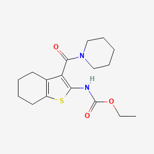 molecular formula C17H24N2O3S B4707917 ethyl [3-(1-piperidinylcarbonyl)-4,5,6,7-tetrahydro-1-benzothien-2-yl]carbamate 