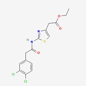 molecular formula C15H14Cl2N2O3S B4707937 ETHYL 2-(2-{[2-(3,4-DICHLOROPHENYL)ACETYL]AMINO}-1,3-THIAZOL-4-YL)ACETATE 