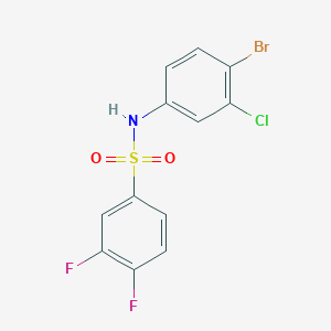 molecular formula C12H7BrClF2NO2S B4707940 N-(4-bromo-3-chlorophenyl)-3,4-difluorobenzenesulfonamide 