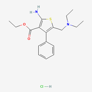 molecular formula C18H25ClN2O2S B4707943 Ethyl 2-amino-5-(diethylaminomethyl)-4-phenylthiophene-3-carboxylate;hydrochloride 