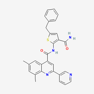 molecular formula C29H24N4O2S B4707961 N-[3-(aminocarbonyl)-5-benzyl-2-thienyl]-6,8-dimethyl-2-(3-pyridinyl)-4-quinolinecarboxamide 