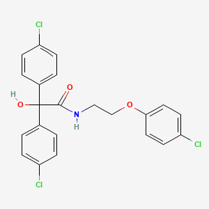 molecular formula C22H18Cl3NO3 B4707987 N-[2-(4-chlorophenoxy)ethyl]-2,2-bis(4-chlorophenyl)-2-hydroxyacetamide 