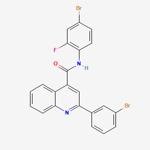 molecular formula C22H13Br2FN2O B4708015 N-(4-bromo-2-fluorophenyl)-2-(3-bromophenyl)-4-quinolinecarboxamide 