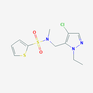 molecular formula C11H14ClN3O2S2 B4708053 N-[(4-chloro-1-ethyl-1H-pyrazol-5-yl)methyl]-N-methyl-2-thiophenesulfonamide 