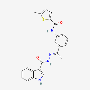 molecular formula C23H20N4O2S B4708067 N-{3-[N-(1H-indol-3-ylcarbonyl)ethanehydrazonoyl]phenyl}-5-methyl-2-thiophenecarboxamide 