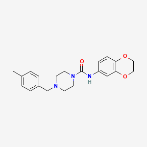 molecular formula C21H25N3O3 B4708143 N-(2,3-dihydro-1,4-benzodioxin-6-yl)-4-(4-methylbenzyl)-1-piperazinecarboxamide 