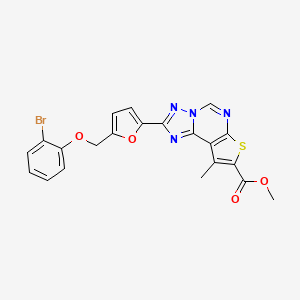 molecular formula C21H15BrN4O4S B4708191 methyl 2-{5-[(2-bromophenoxy)methyl]-2-furyl}-9-methylthieno[3,2-e][1,2,4]triazolo[1,5-c]pyrimidine-8-carboxylate 