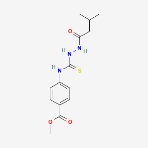 molecular formula C14H19N3O3S B4708252 METHYL 4-({[2-(3-METHYLBUTANOYL)HYDRAZINO]CARBOTHIOYL}AMINO)BENZOATE 