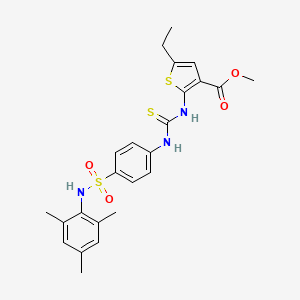 molecular formula C24H27N3O4S3 B4708329 methyl 5-ethyl-2-{[({4-[(mesitylamino)sulfonyl]phenyl}amino)carbonothioyl]amino}-3-thiophenecarboxylate 