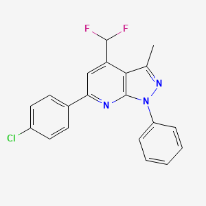 molecular formula C20H14ClF2N3 B4708337 6-(4-chlorophenyl)-4-(difluoromethyl)-3-methyl-1-phenyl-1H-pyrazolo[3,4-b]pyridine 