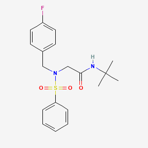 molecular formula C19H23FN2O3S B4708458 2-[benzenesulfonyl-[(4-fluorophenyl)methyl]amino]-N-tert-butylacetamide 