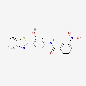 molecular formula C21H15N3O4S B4708536 N-[4-(1,3-benzothiazol-2-yl)-3-hydroxyphenyl]-4-methyl-3-nitrobenzamide 