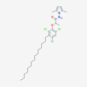 molecular formula C30H45Cl3N2O2 B047091 N-(2,5-Dimethyl-1H-pyrrol-1-yl)-2-(2,4,6-trichloro-3-pentadecylphenoxy)propanamide CAS No. 111253-92-0