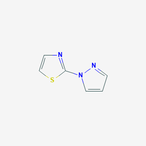 molecular formula C6H5N3S B047097 2-(1H-吡唑-1-基)噻唑 CAS No. 123464-69-7