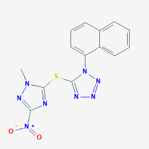 5-({3-nitro-1-methyl-1H-1,2,4-triazol-5-yl}sulfanyl)-1-(1-naphthyl)-1H-tetraazole