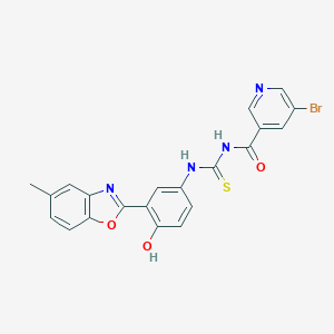 N-[(5-bromo-3-pyridinyl)carbonyl]-N'-[4-hydroxy-3-(5-methyl-1,3-benzoxazol-2-yl)phenyl]thiourea