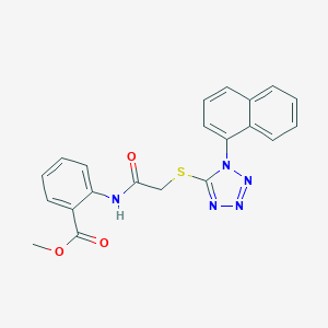molecular formula C21H17N5O3S B471013 Methyl 2-[[2-(1-naphthalen-1-yltetrazol-5-yl)sulfanylacetyl]amino]benzoate CAS No. 634168-75-5