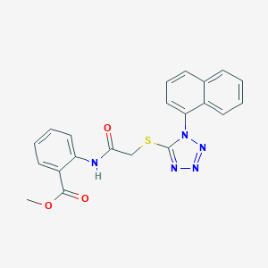 molecular formula C21H17N5O3S B471013 Methyl 2-[[2-[1-(1-naphthyl)tetrazol-5-yl]sulfanylacetyl]amino]benzoate CAS No. 634168-75-5