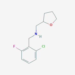 molecular formula C12H15ClFNO B471074 (2-氯-6-氟-苄基)-(四氢呋喃-2-基甲基)-胺 CAS No. 510723-77-0