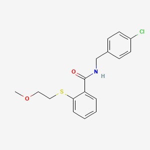 molecular formula C17H18ClNO2S B4711443 N-(4-chlorobenzyl)-2-[(2-methoxyethyl)sulfanyl]benzamide 