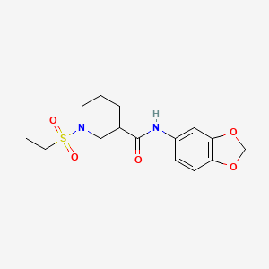 molecular formula C15H20N2O5S B4711481 N-(1,3-benzodioxol-5-yl)-1-(ethylsulfonyl)piperidine-3-carboxamide 