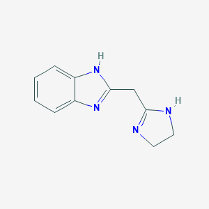 molecular formula C11H12N4 B047115 1H-Benzimidazole,2-[(4,5-dihydro-1H-imidazol-2-yl)methyl]-(9CI) CAS No. 119376-91-9