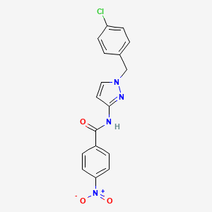 molecular formula C17H13ClN4O3 B4711513 N-{1-[(4-CHLOROPHENYL)METHYL]-1H-PYRAZOL-3-YL}-4-NITROBENZAMIDE 
